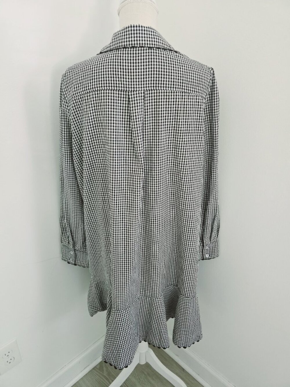 Tuckernuck Black Gingham Cotton Hemp Ric Rac Callahan Shirt Dress Size XXL 2X - Picture 10 of 13